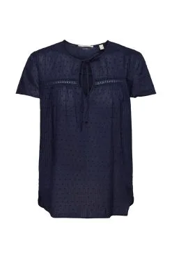 ESPRIT Dobby-Bluse Navy