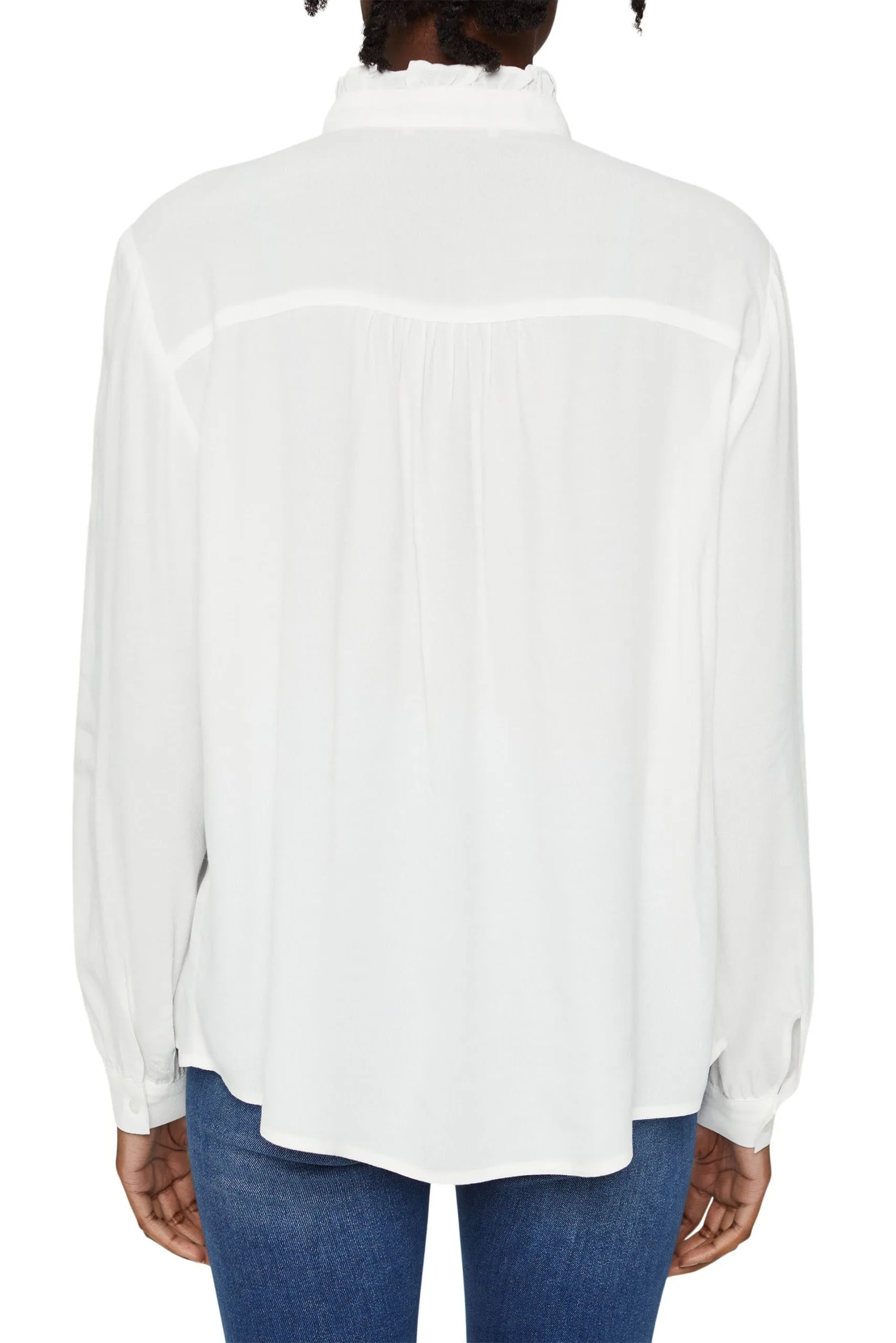 ESPRIT Fließende Crêpebluse Mit Rüschen Off White – Bild 2