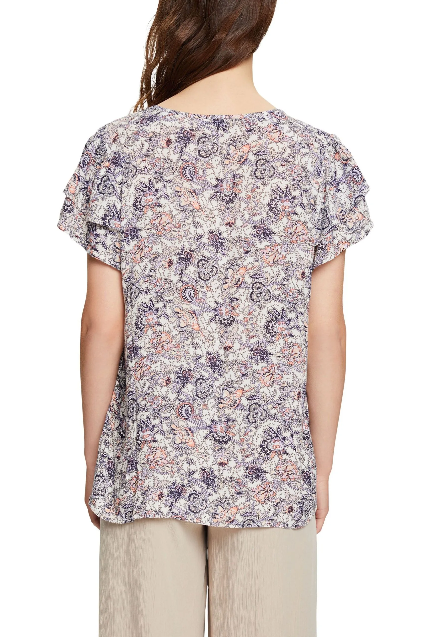 ESPRIT Floral Gemusterte Bluse Off White – Bild 3