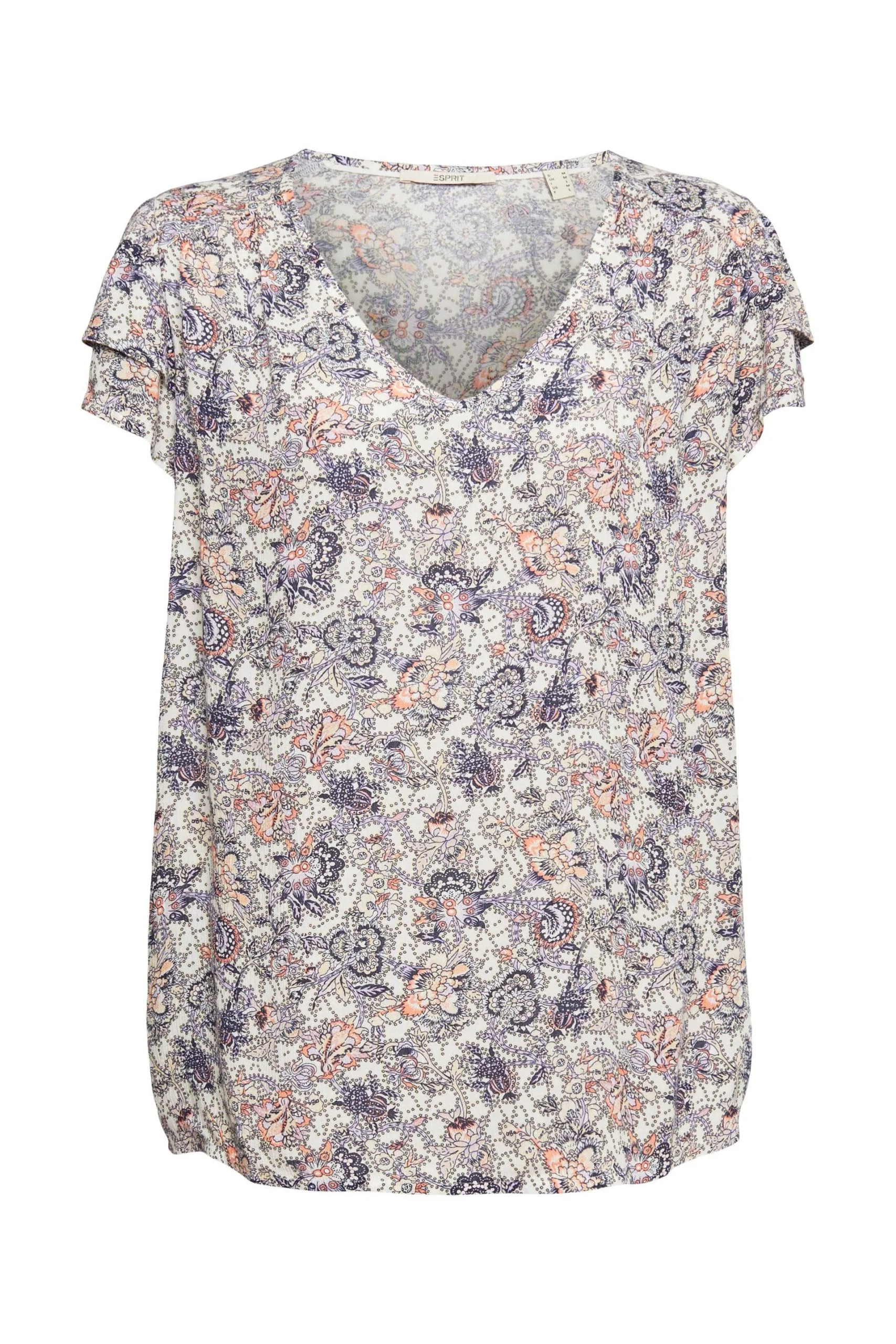 ESPRIT Floral Gemusterte Bluse Off White