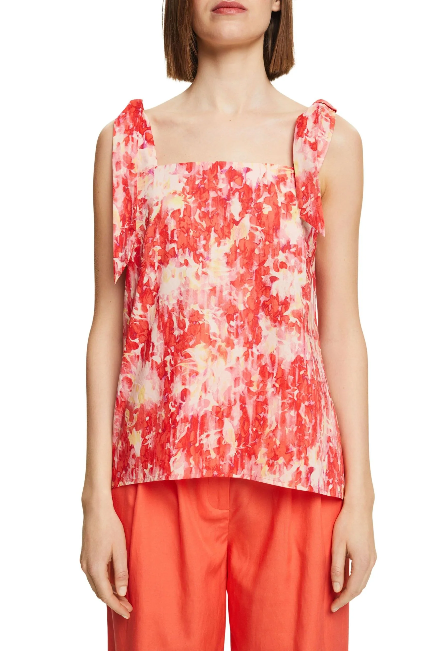 ESPRIT Gemusterte Bluse Mit Trägern Zum Binden Red – Bild 2