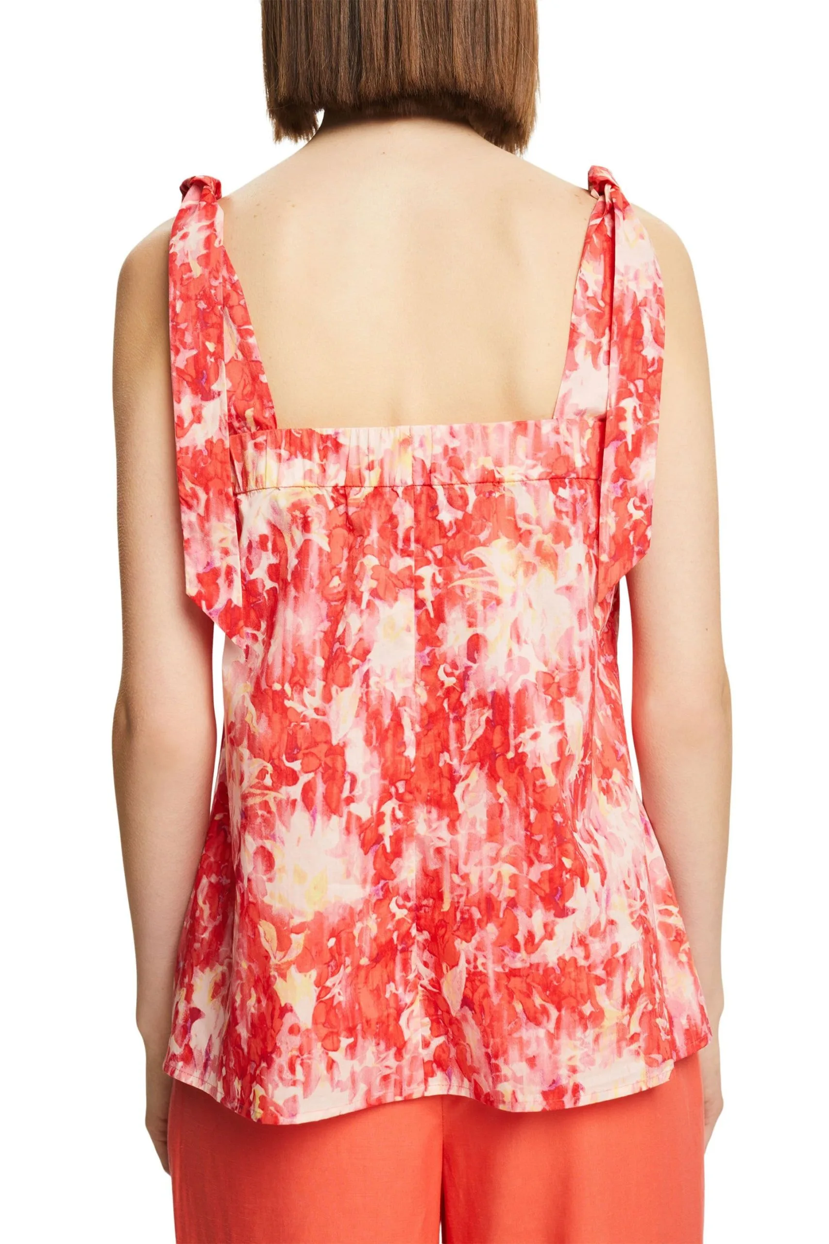 ESPRIT Gemusterte Bluse Mit Trägern Zum Binden Red – Bild 3