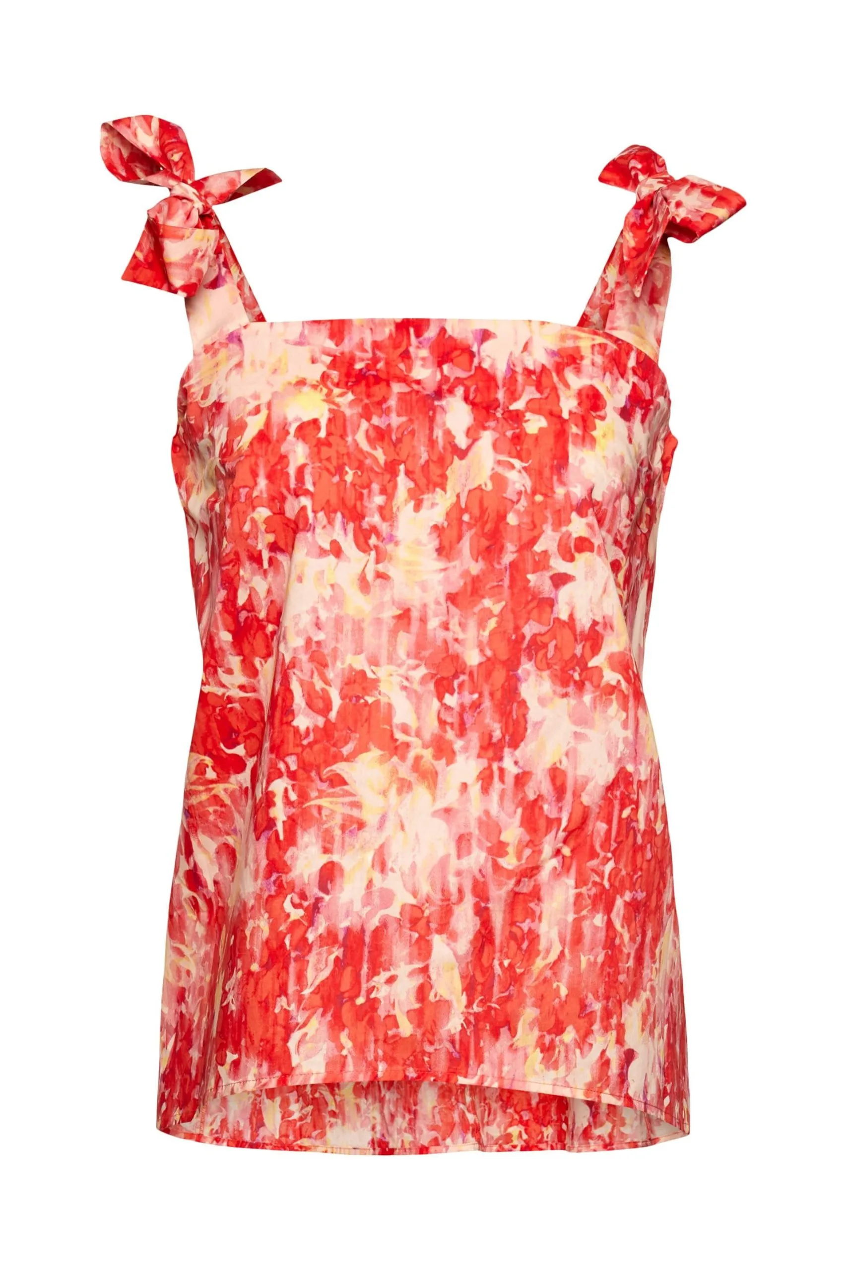 ESPRIT Gemusterte Bluse Mit Trägern Zum Binden Red