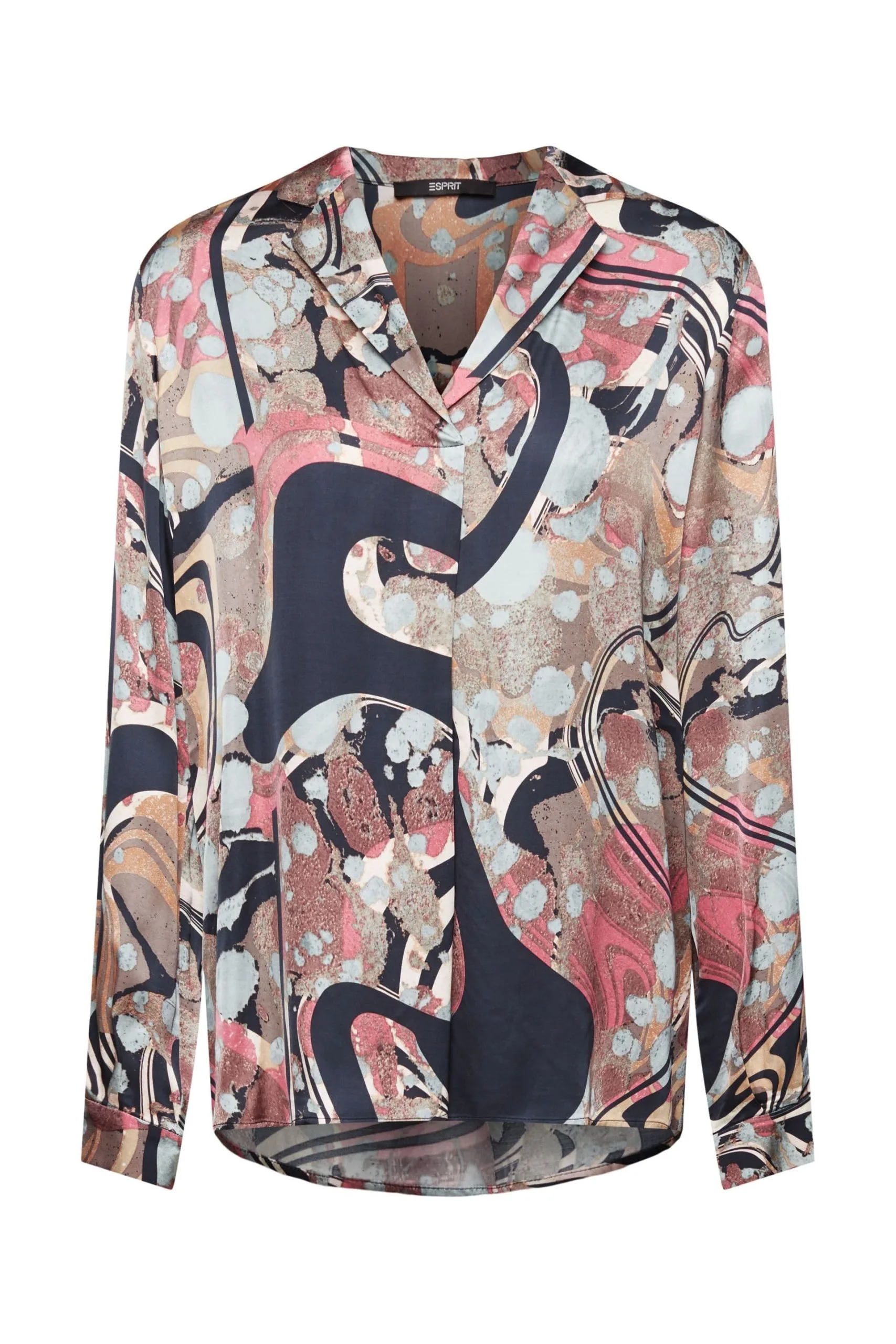 ESPRIT Gemusterte Bluse Petrol Blue