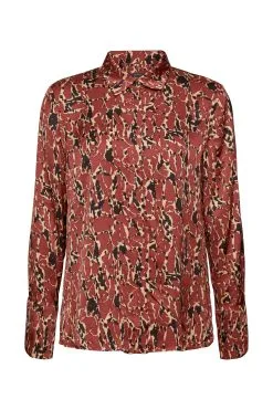 ESPRIT Gemusterte Bluse Rust Brown