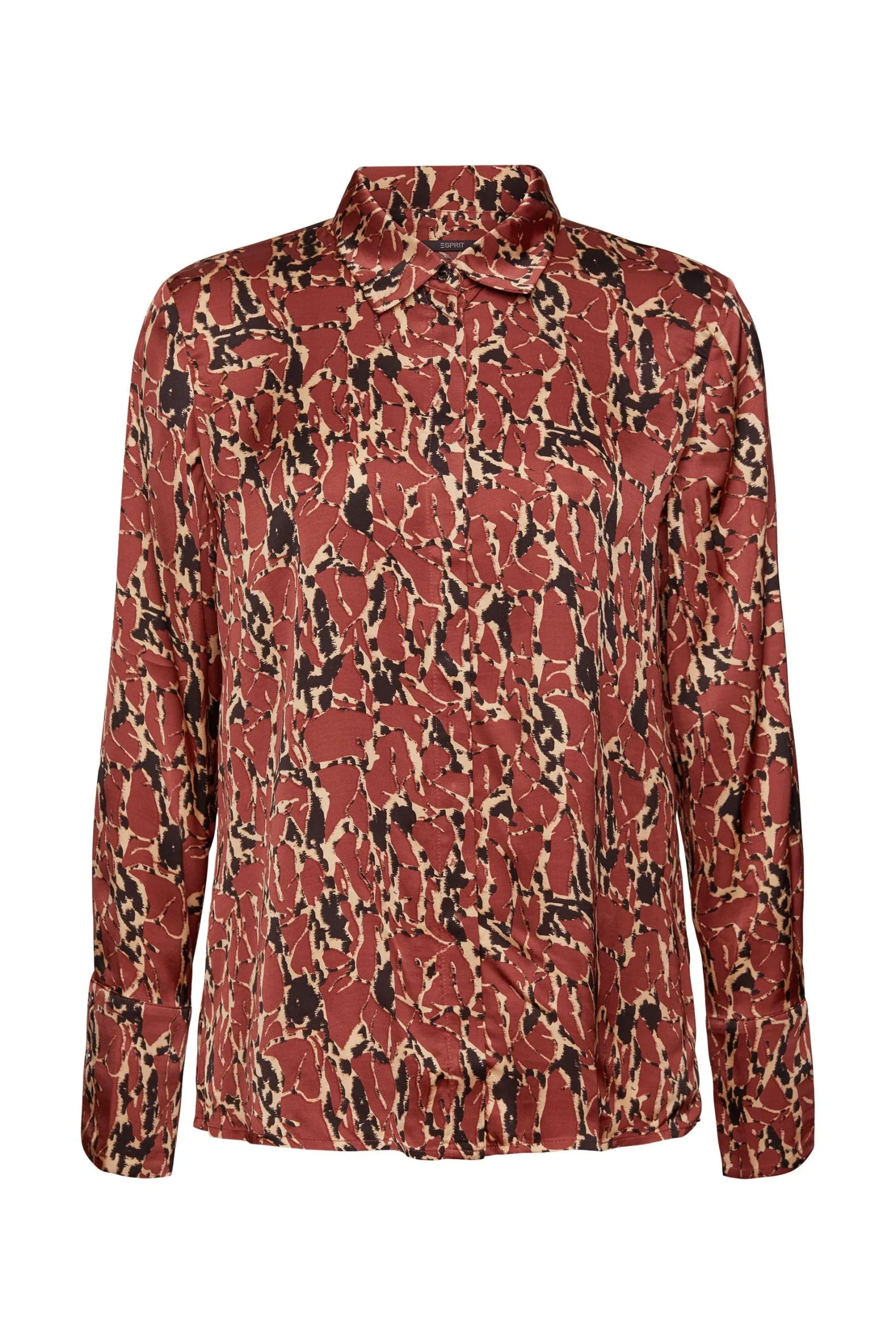 ESPRIT Gemusterte Bluse Rust Brown