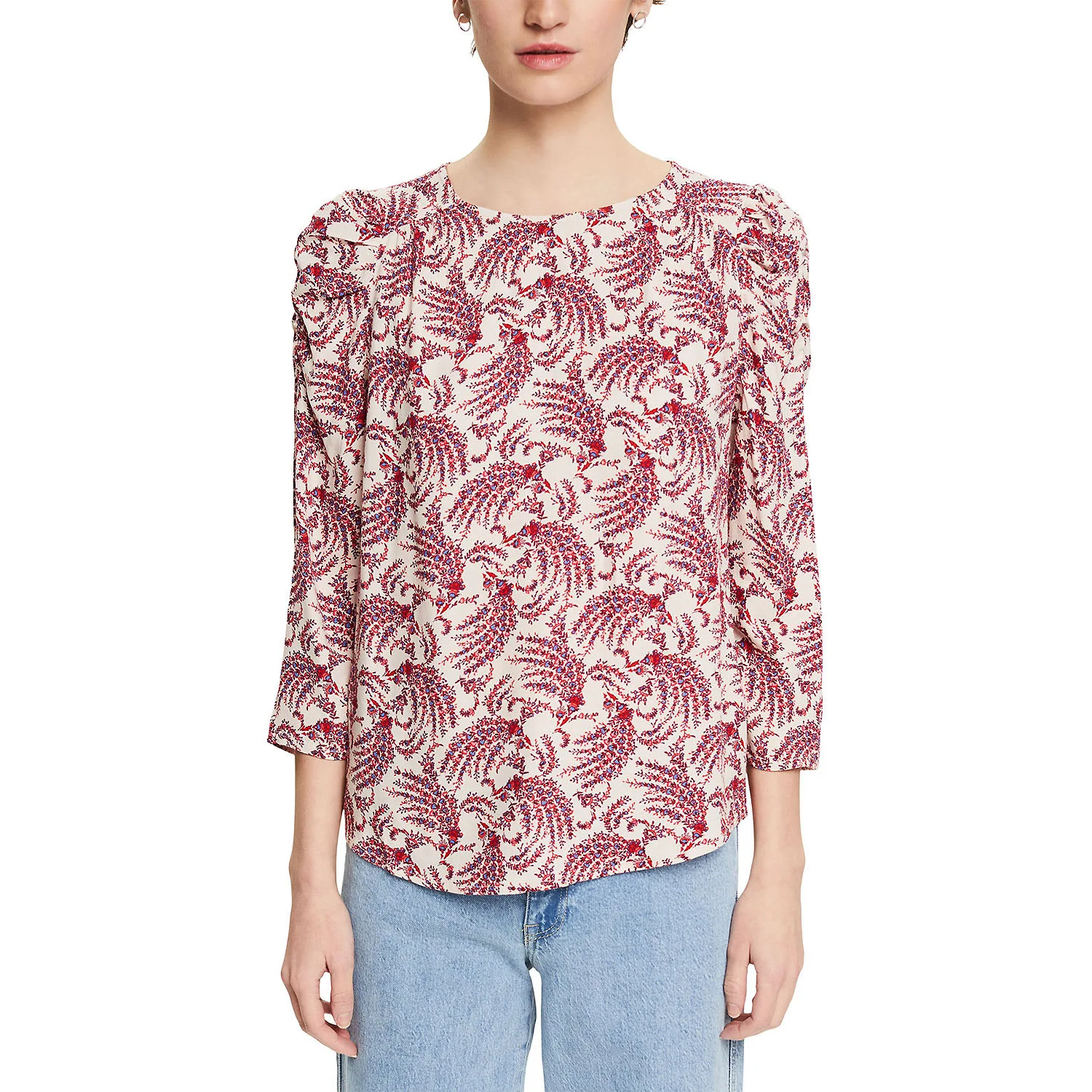 ESPRIT Gemustertes Longsleeve In Perlweiß – Bild 2