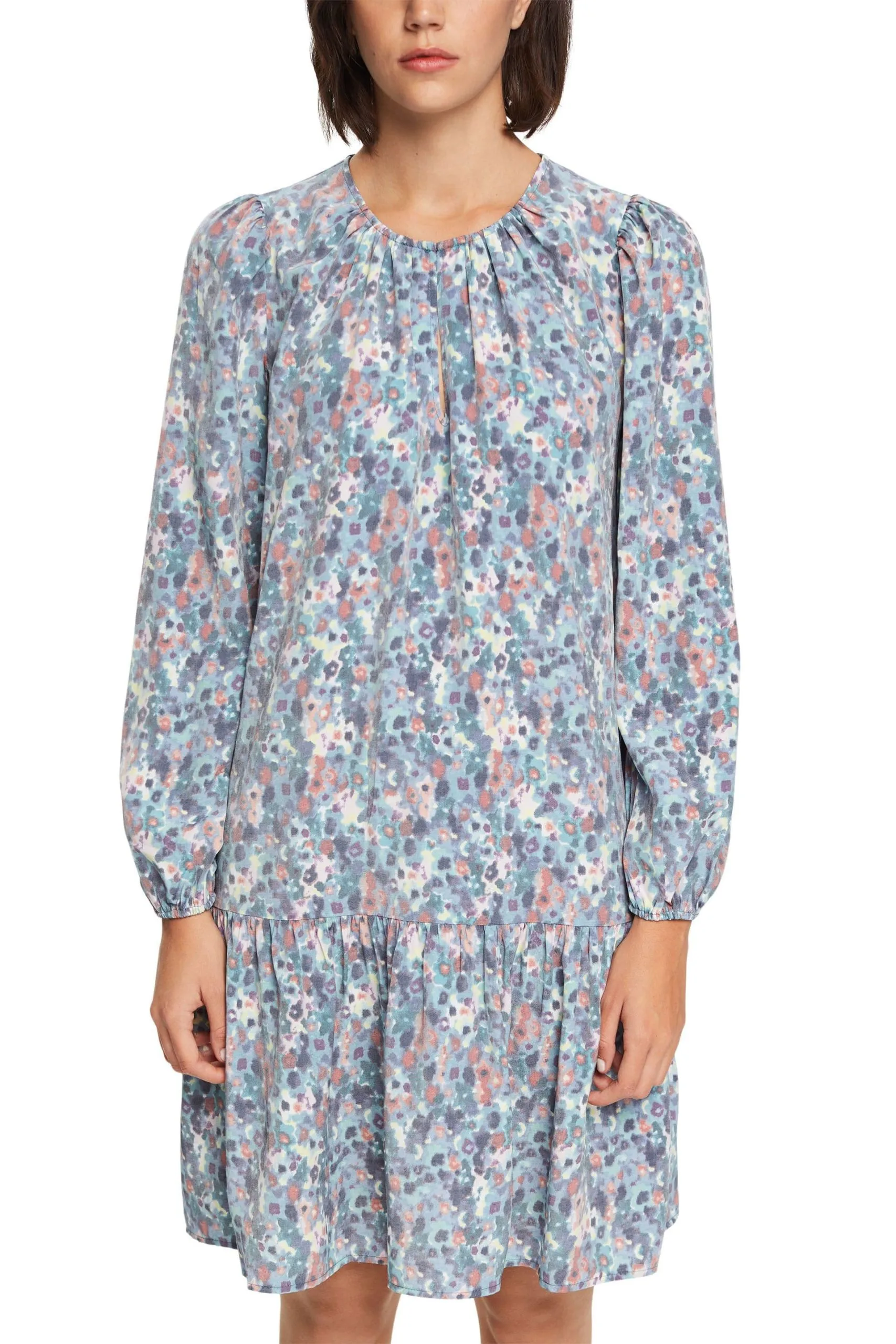 ESPRIT Gemustertes Midikleid Teal Blue – Bild 2