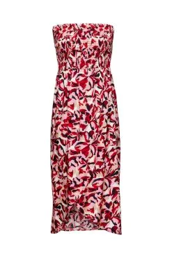 ESPRIT Gesmoktes Mini-Schlauchkleid Mit Blumenmuster Dark Red
