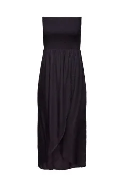 ESPRIT Gesmoktes Schlauchkleid In Midilänge Black