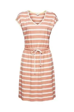 ESPRIT Gestreiftes Kleid Dusty Nude