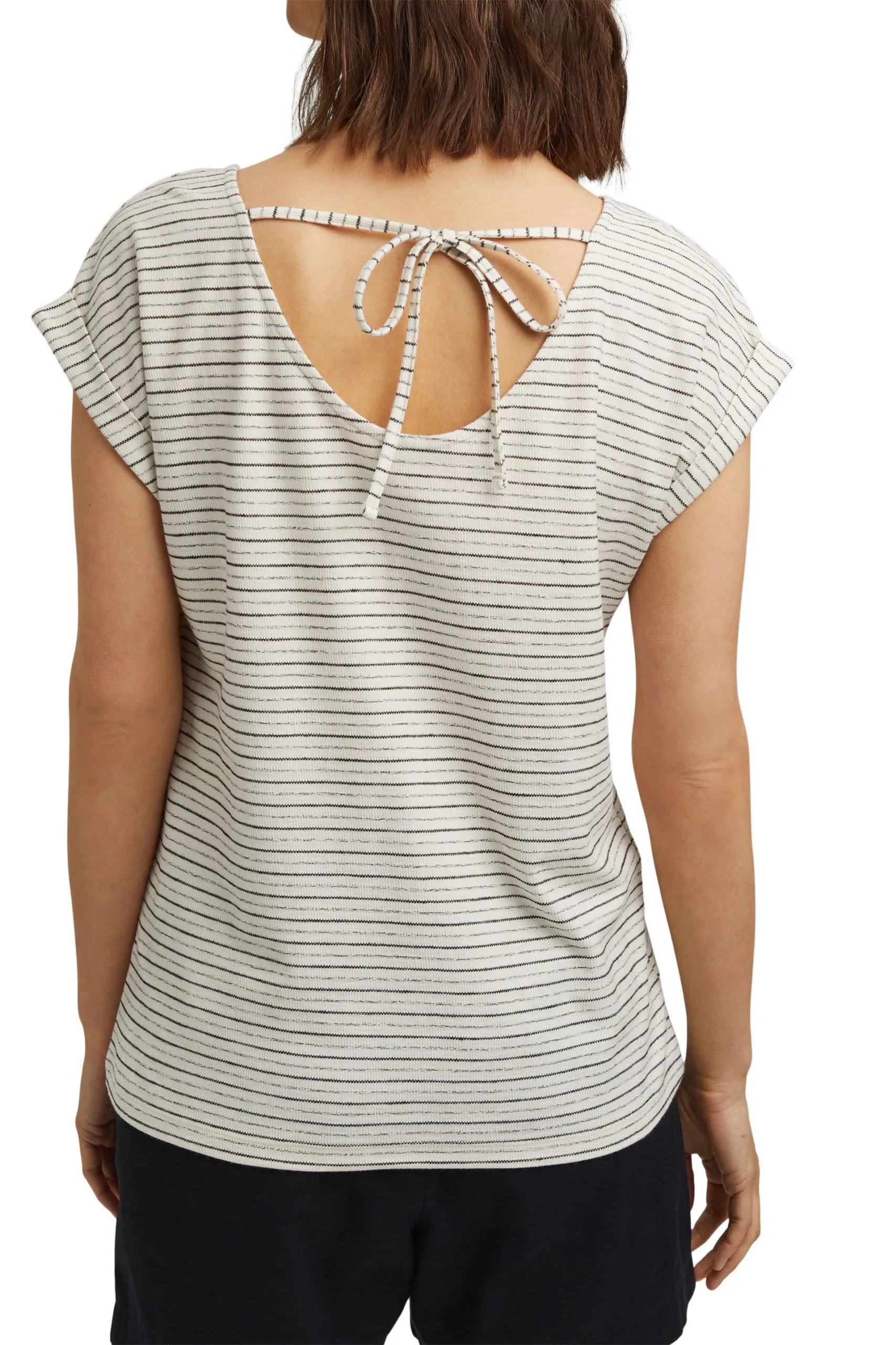 ESPRIT Gestreiftes Shirt Mit Rückenausschnitt Off White – Bild 2