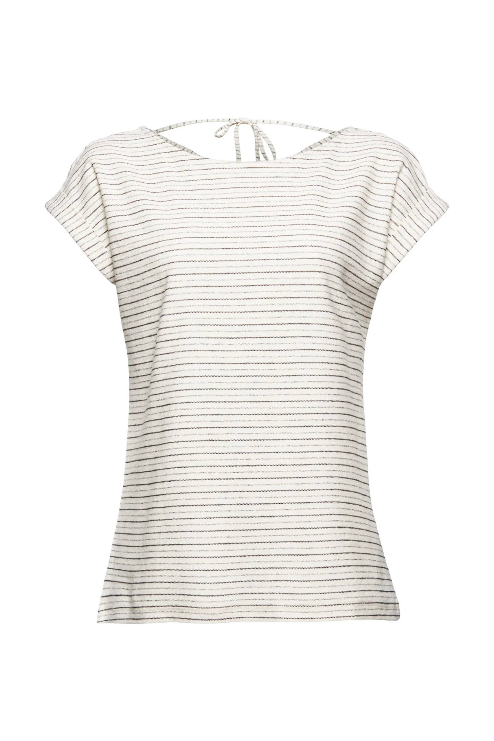 ESPRIT Gestreiftes Shirt Mit Rückenausschnitt Off White