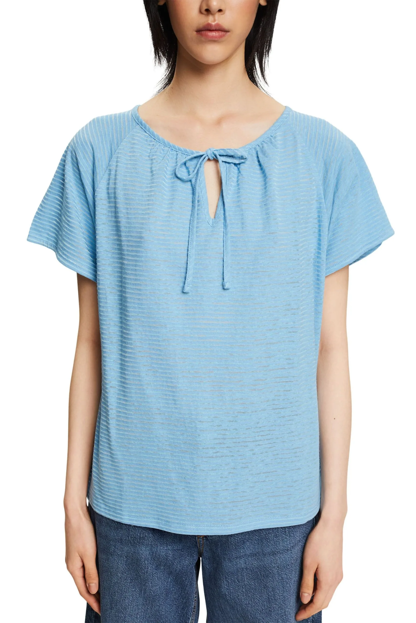 ESPRIT Gestreiftes T-Shirt Light Turquoise – Bild 2