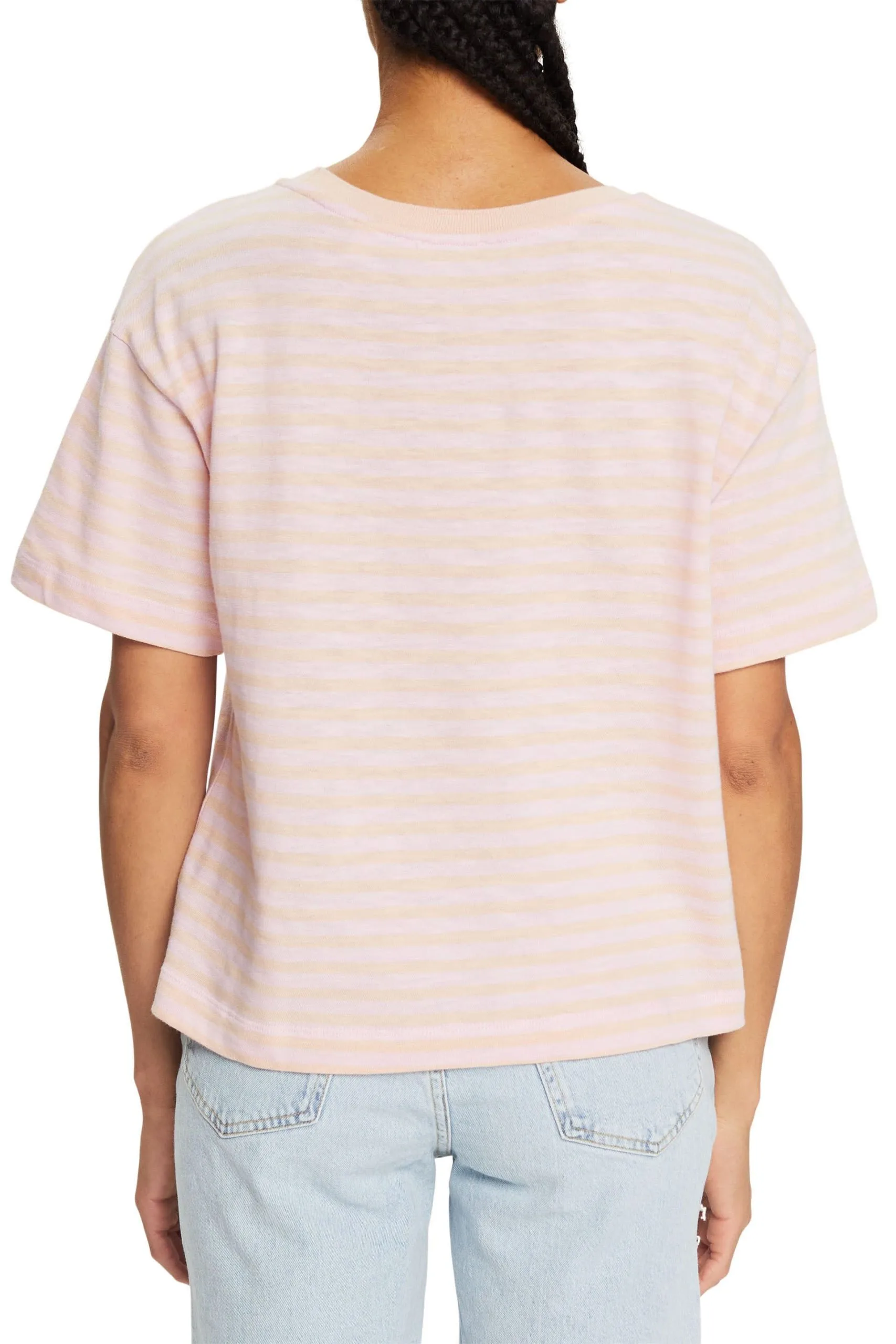 ESPRIT Gestreiftes T-Shirt Mit Logo-Stickerei Light Pink – Bild 3