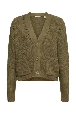ESPRIT Grobstrick-Cardigan Dark Khaki