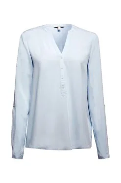ESPRIT Henley-Bluse Light Blue