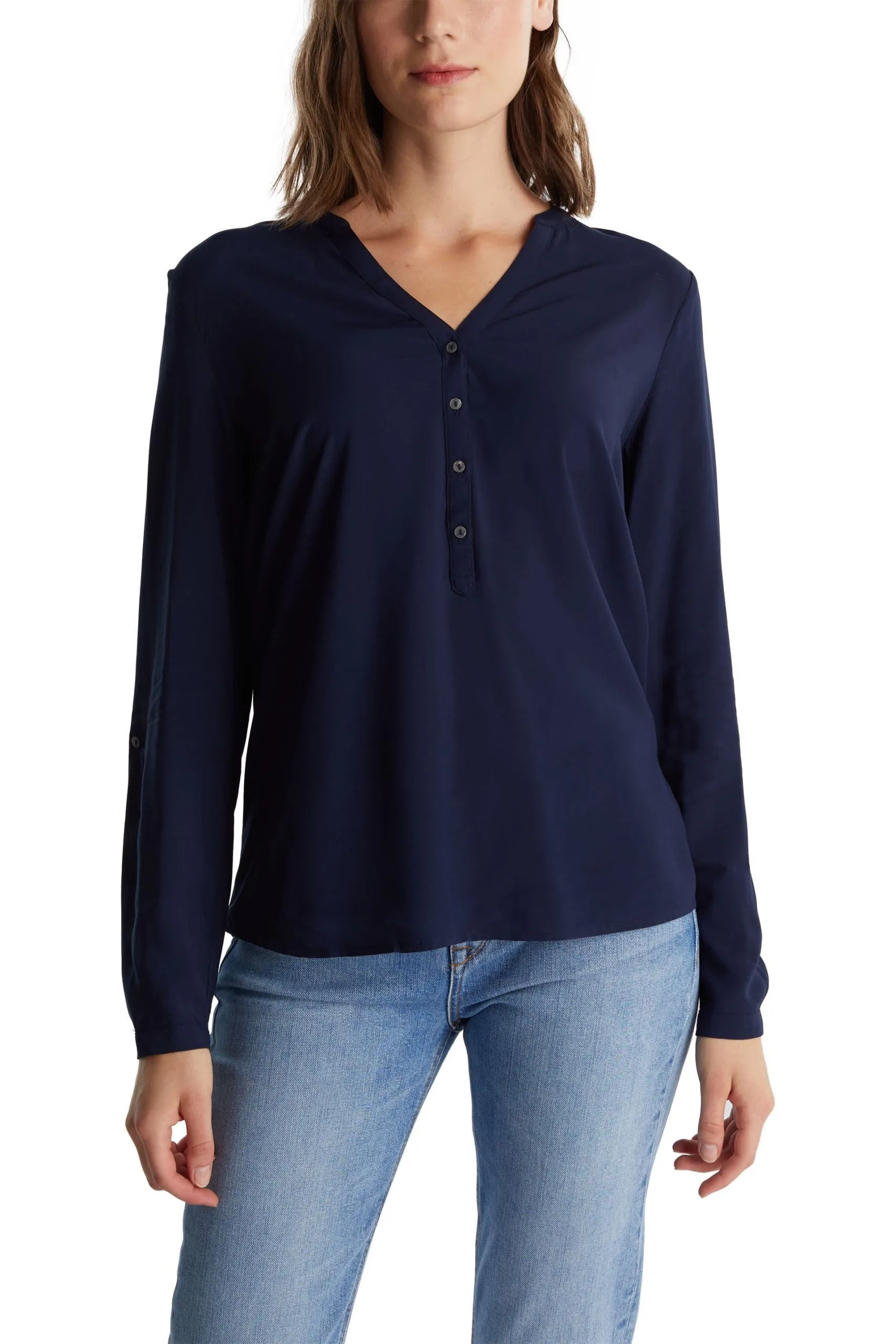 ESPRIT Henley-Bluse Navy – Bild 2