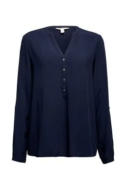 ESPRIT Henley-Bluse Navy