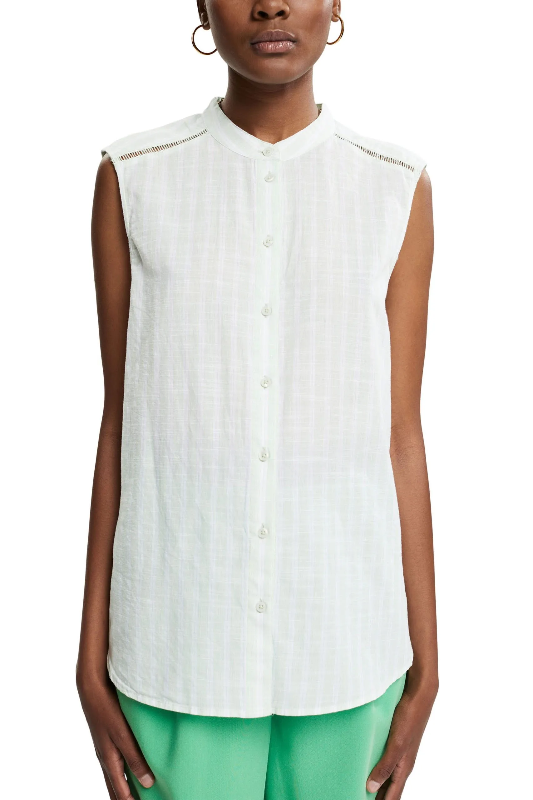 ESPRIT Kariertes Blusentop Pastel Green – Bild 2