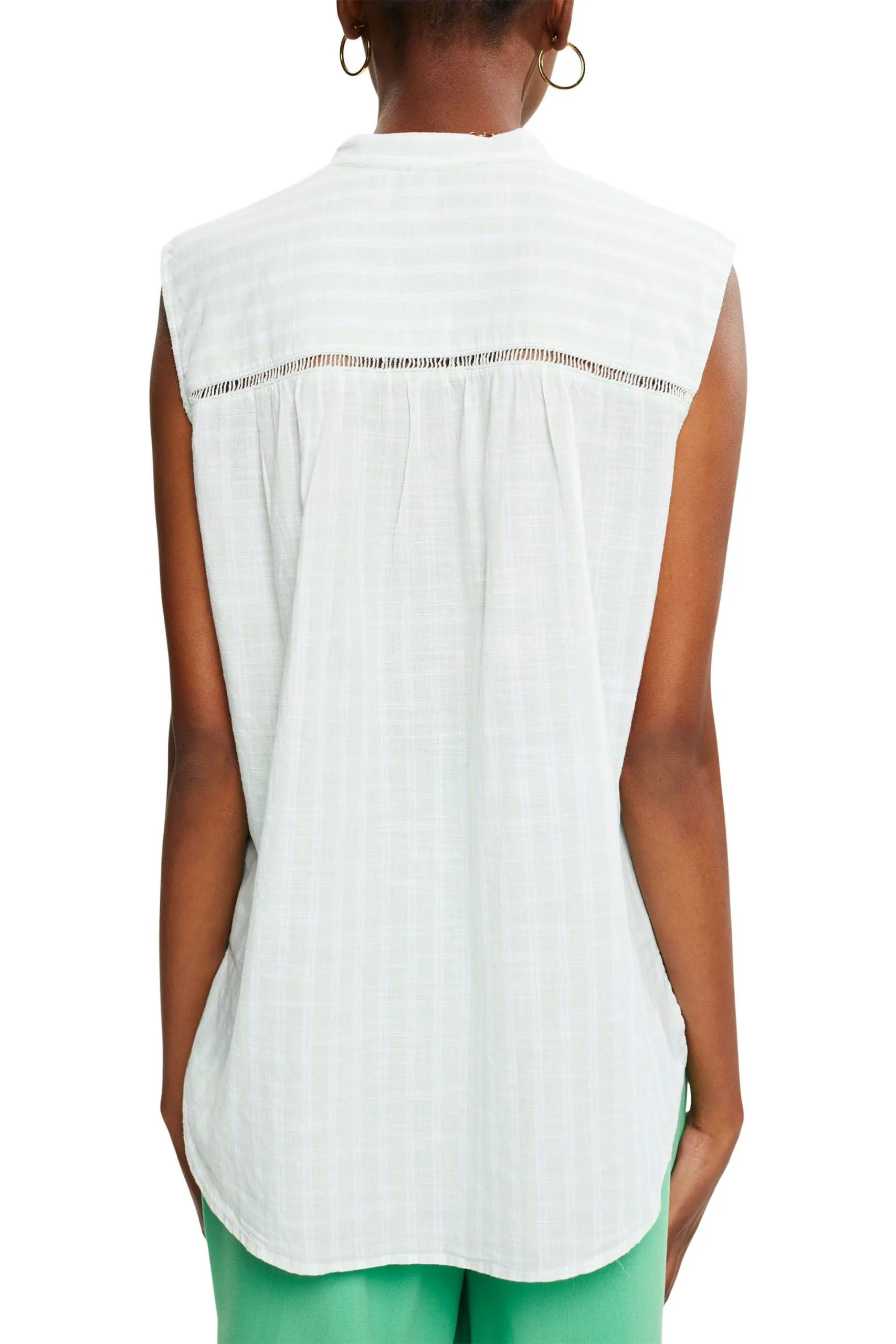 ESPRIT Kariertes Blusentop Pastel Green – Bild 3