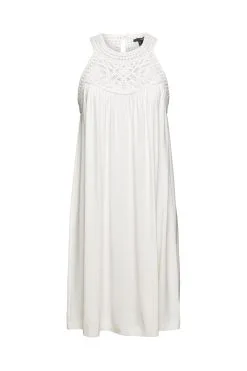 ESPRIT Kleid Mit Häkelspitze Off White