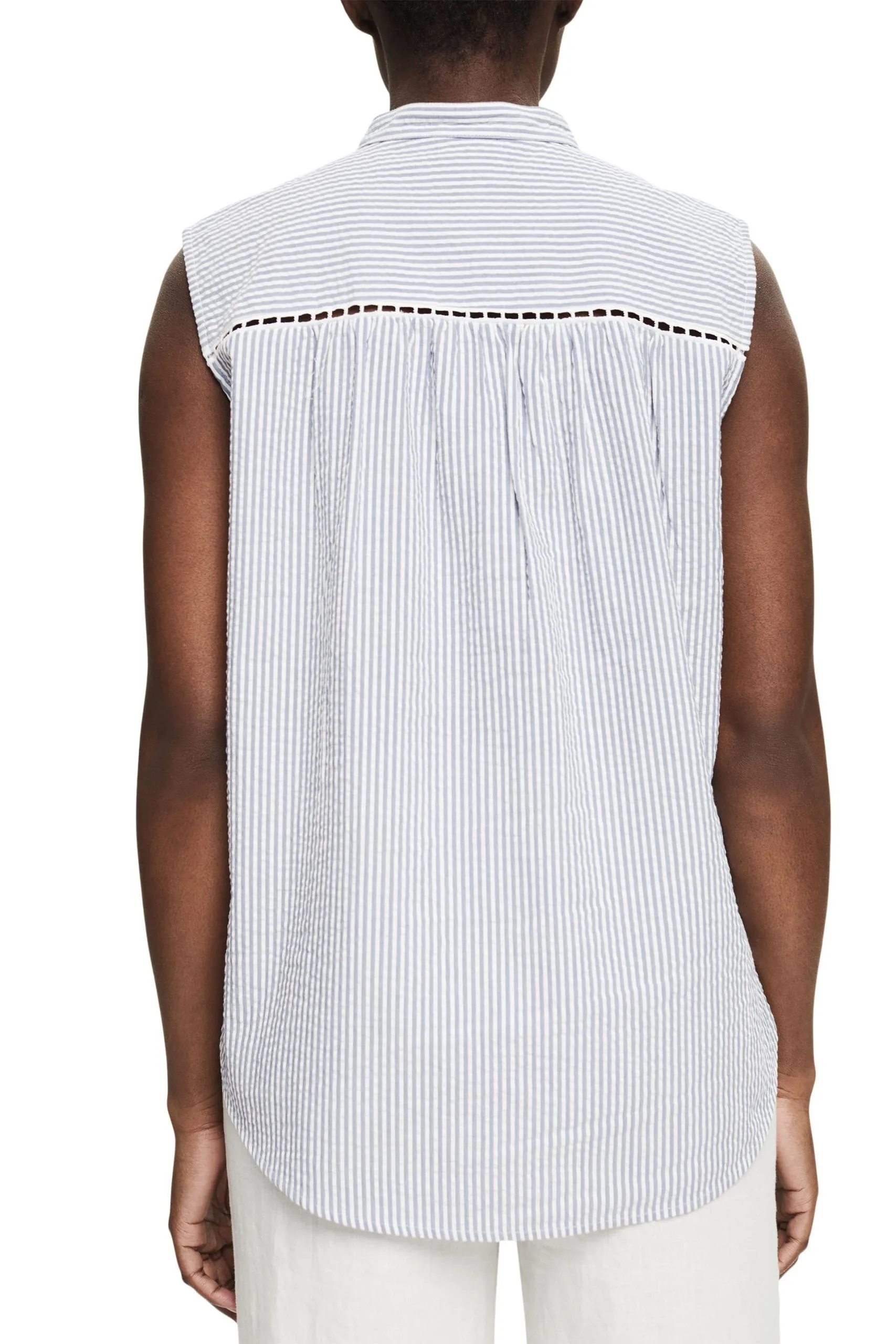 ESPRIT Kurzärmelige Bluse Mit Längsstreifen White 3 – Bild 3