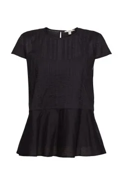 ESPRIT Kurzärmelige Bluse Mit Stickmuster Black