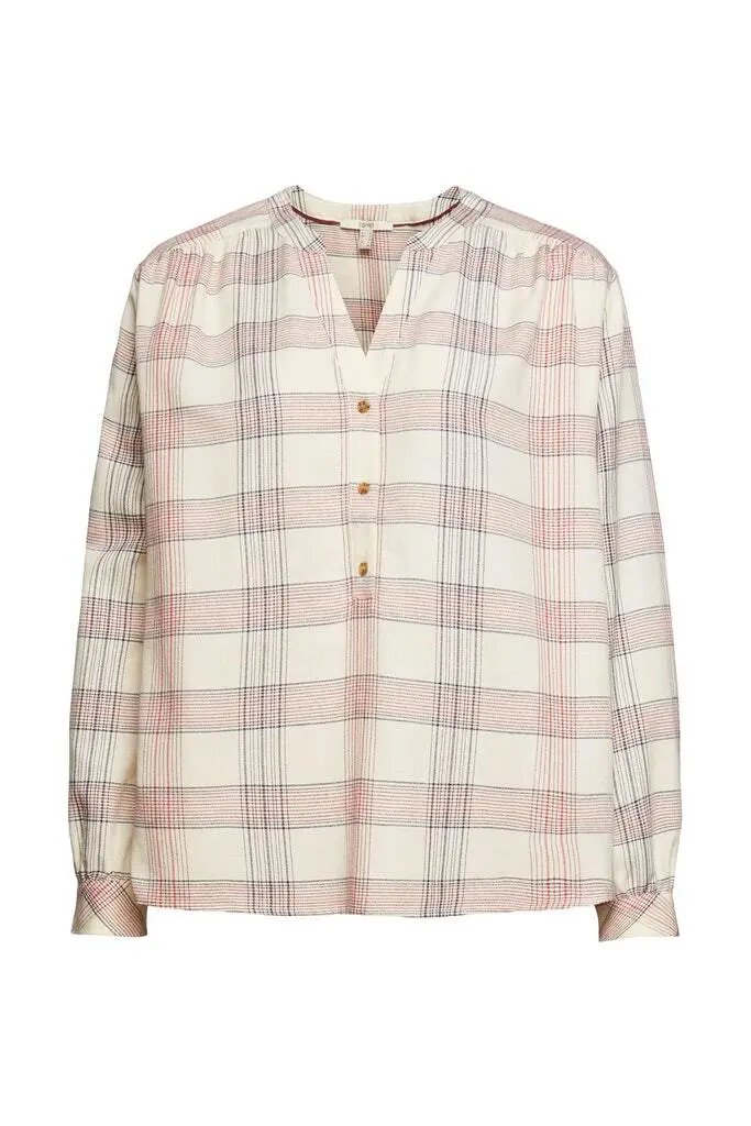 ESPRIT Langarmbluse In Off White