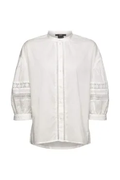 ESPRIT Langarmbluse In White