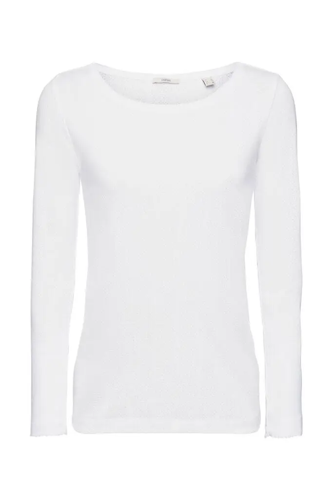 ESPRIT Langarmshirt In White