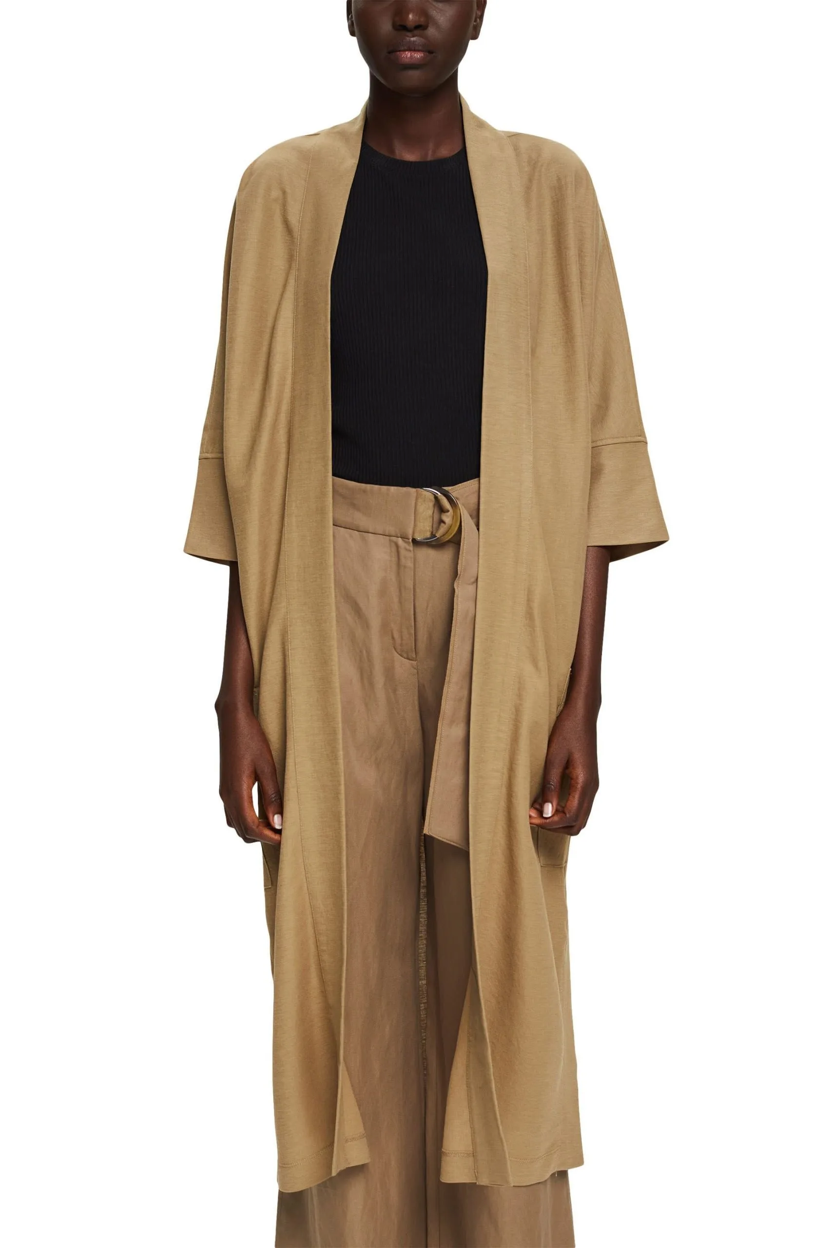 ESPRIT Langer, Offener Cardigan Khaki Green – Bild 2