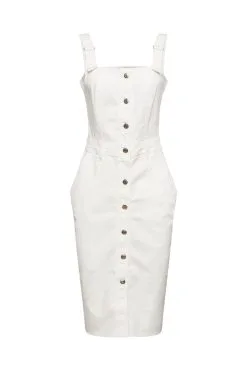 ESPRIT Latzkleid Off White