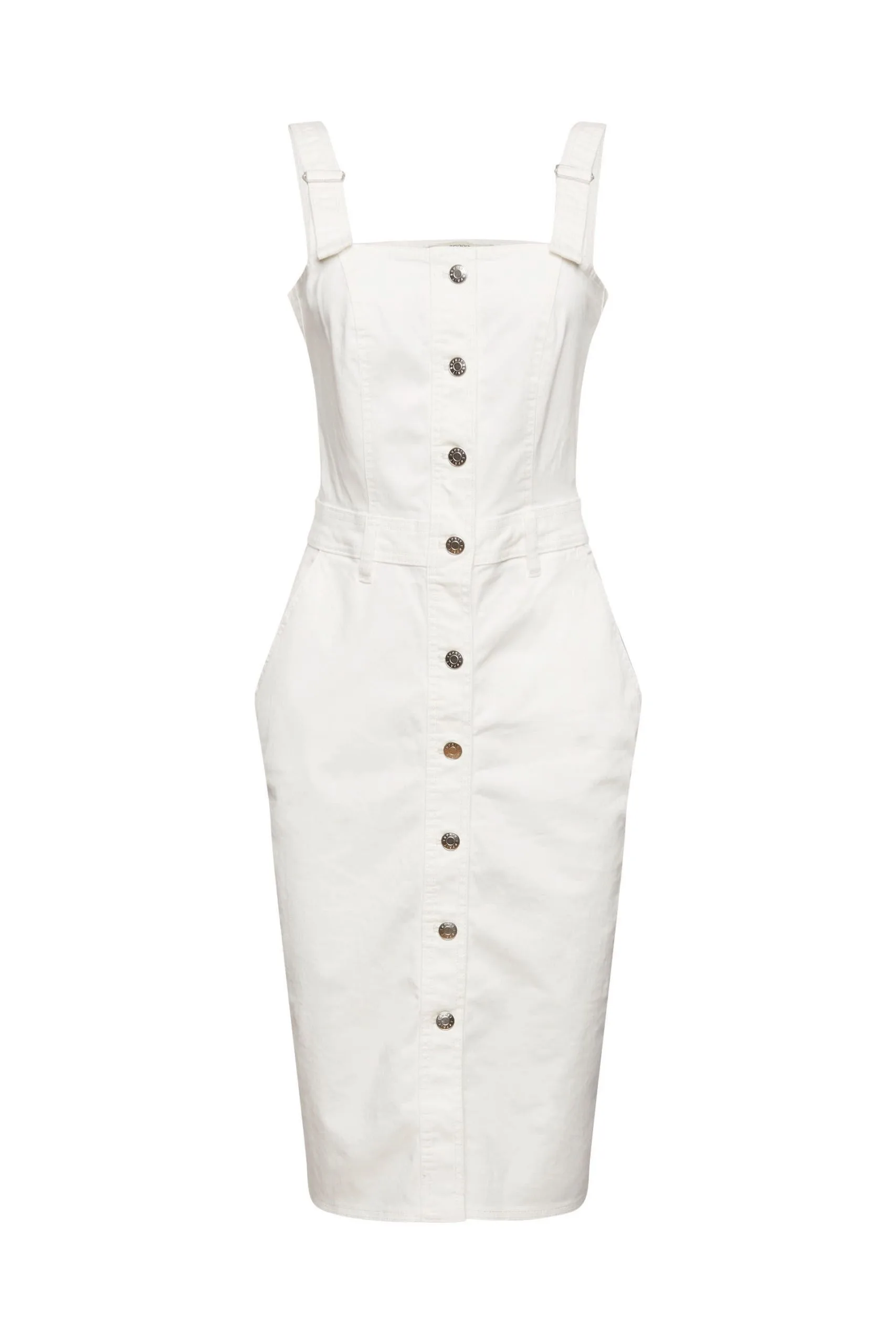 ESPRIT Latzkleid Off White