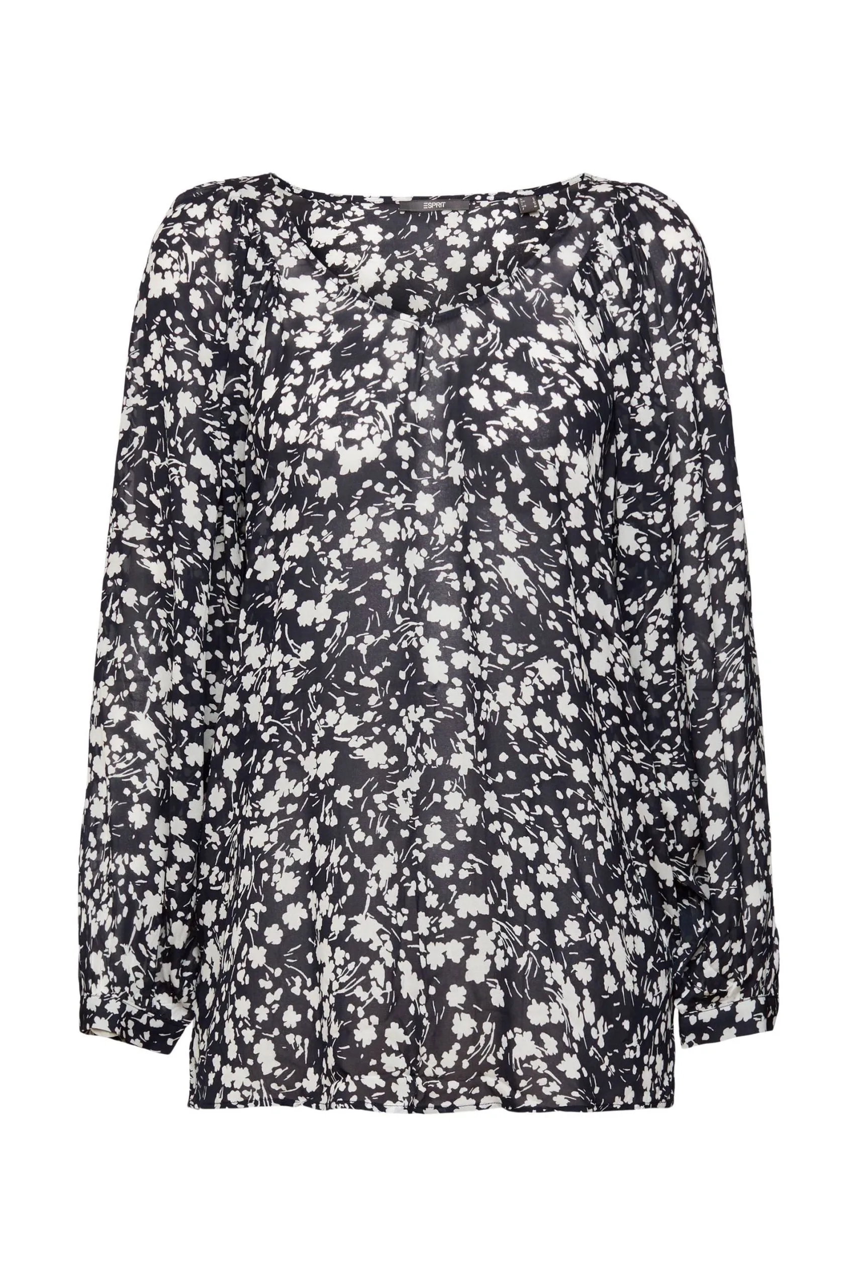 ESPRIT Leichte Bluse Mit Blumenprint Navy