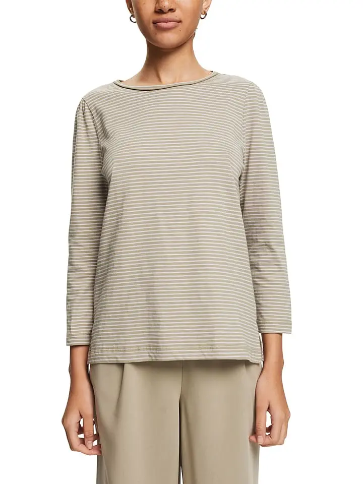 ESPRIT Longsleeve In Beige/ Weiß – Bild 2
