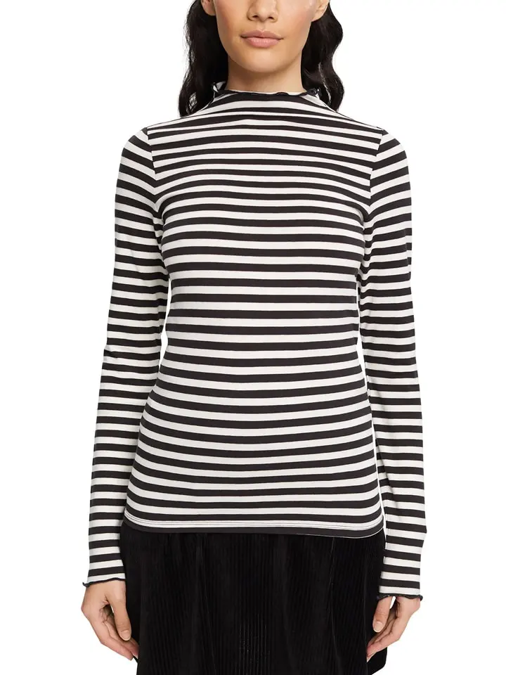 ESPRIT Longsleeve In Schwarz/ Weiß – Bild 2