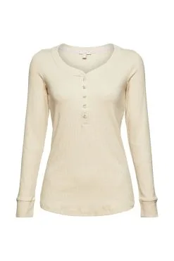 ESPRIT Longsleeve Mit Effektgarn Sand