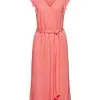ESPRIT Midikleid Mit Bindegürtel Coral Red