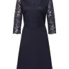 ESPRIT Midikleid Mit Spitze Navy