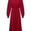 ESPRIT Midikleid Mit Volants Cherry Red