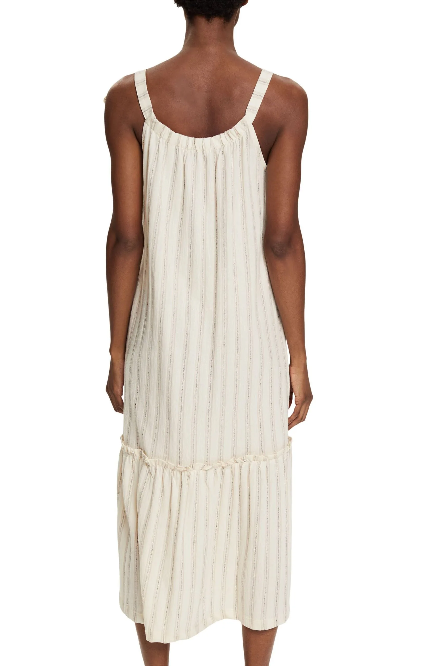 ESPRIT Midikleid Mit Webstreifen Off White – Bild 3