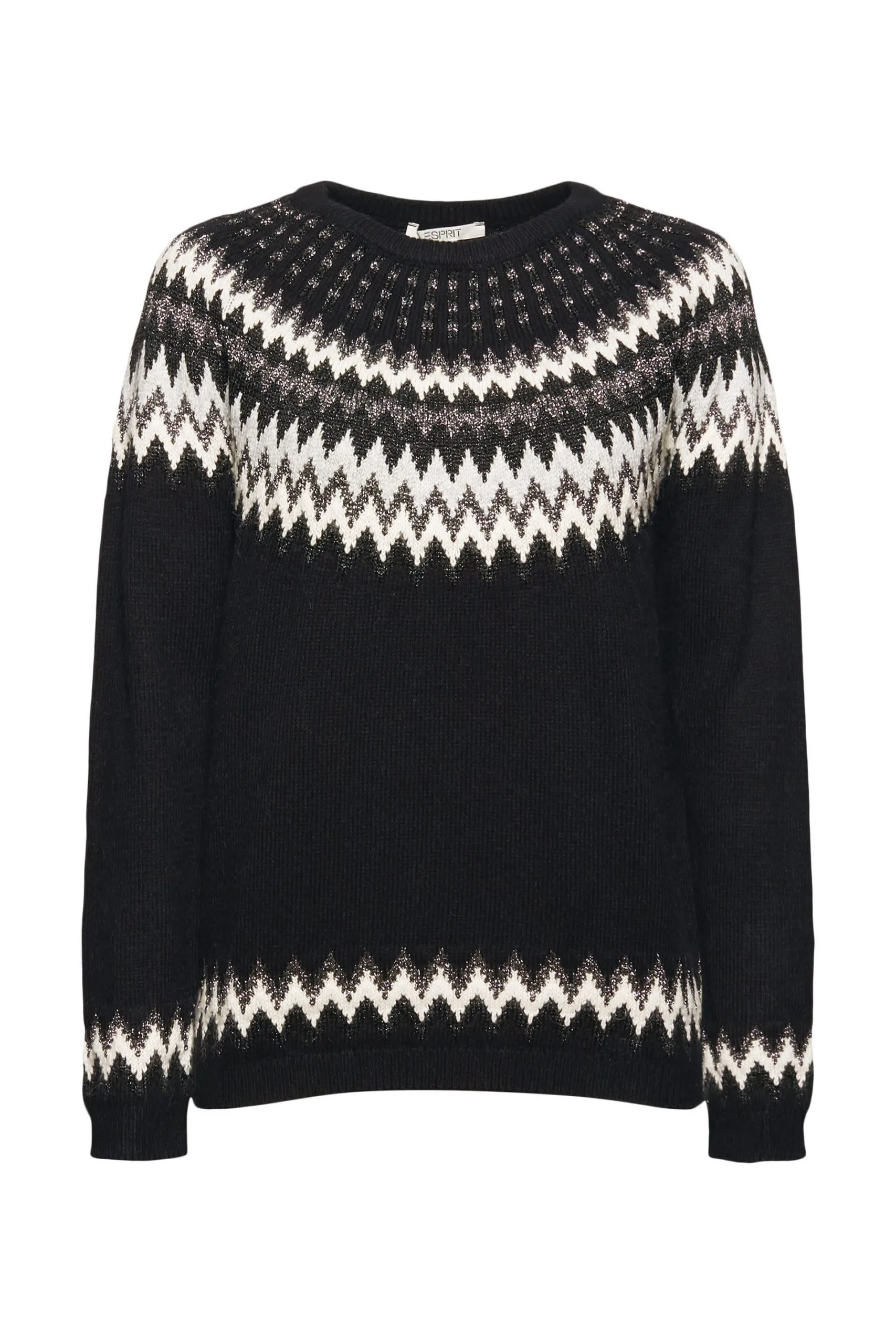 ESPRIT Norweger-Pullover Mit Glitzer Black 4