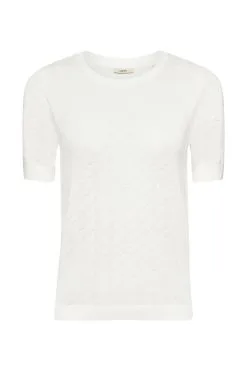 ESPRIT Pointelle-T-Shirt Off White