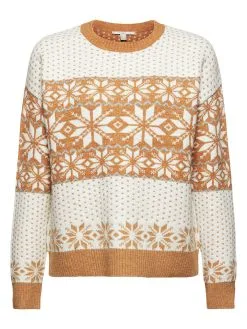 ESPRIT Pullover In Creme/ Hellbraun