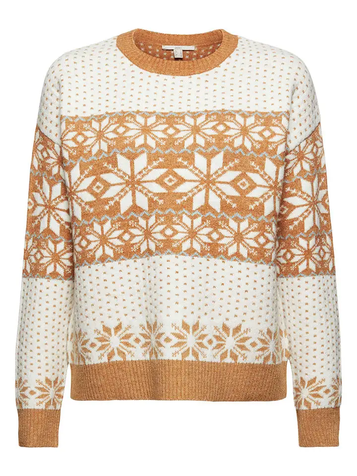 ESPRIT Pullover In Creme/ Hellbraun