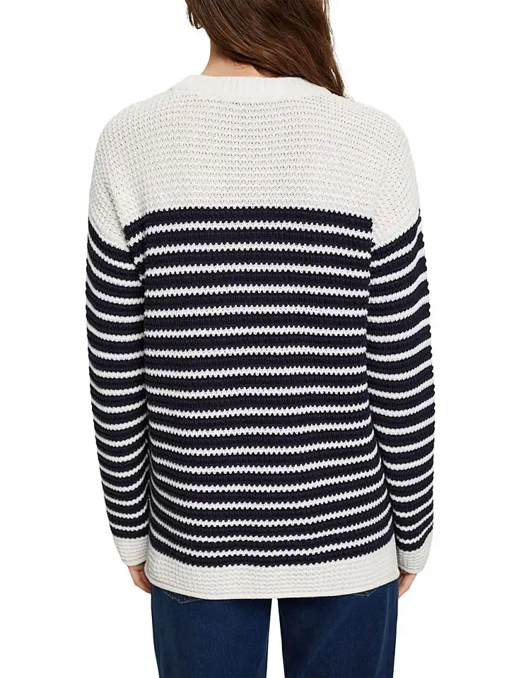ESPRIT Pullover In Dunkelblau/ Weiß – Bild 3