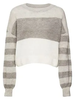 ESPRIT Pullover In Grau/ Weiß