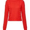 ESPRIT Pullover Mit Zopfstrick Red