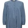 ESPRIT Shiny Henley-Bluse Grey Blue
